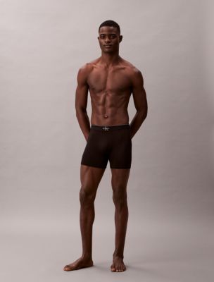 Graphic Monogram Microfiber Stretch Boxer Brief, Black