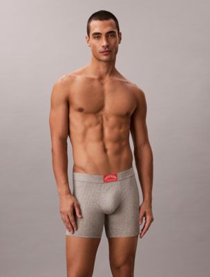 Heritage Classic Cotton Rib Boxer Brief, Grey Heather W/ Punch Pink