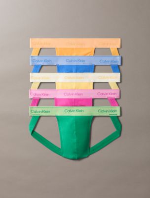 Icon Cotton Stretch Pride 5-Pack Jock Strap, Mardi Gras Multi