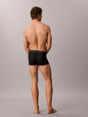 Бельё Icon для мужчин, хлопок, стрейч, 3 шт. — Calvin Klein, цвет: Чёрный / Ягодный, вариант 1 — фото 4