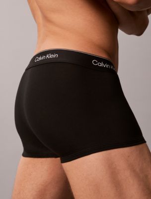 Бельё Icon для мужчин, хлопок, стрейч, 3 шт. — Calvin Klein, цвет: Чёрный / Ягодный, вариант 1 — фото 5