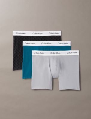 Icon Cotton Stretch 3-Pack Boxer Brief, Sleet/Seamless Emblem Black/Ashford Gray/Teal Marine