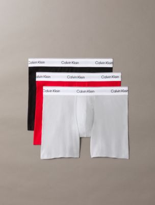 Icon Cotton Stretch 3-Pack Boxer Brief, Black/Goji Berry/Harbor Mist