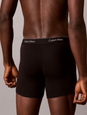 Трусы-боксеры Icon для мужчин, хлопок, стрейч, 3 шт. — Calvin Klein, цвет: Чёрный / Ягодный, вариант 1 — фото 6