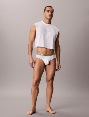 Icon Cotton Stretch Pride Hip Brief, White