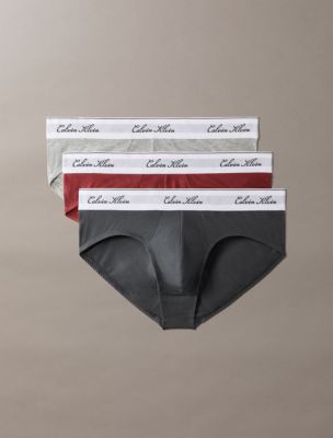 Icon Cotton Stretch Script 3-Pack Hip Brief, Volcanic Ash Multi