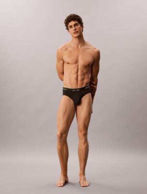 Трусы-брифы Icon Hip для мужчин, хлопок, стрейч, 3 шт. — Calvin Klein, цвет: Чёрный — фото 2