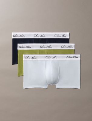 Icon Cotton Stretch Script 3-Pack Low Rise Trunk, Dark Sapphire/Iguana/Plein Air