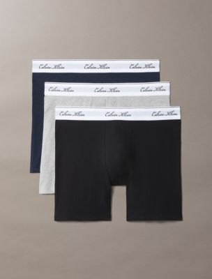 Icon Cotton Stretch Script 3-Pack Boxer Brief, Black/Grey Heather/Dark Sapphire