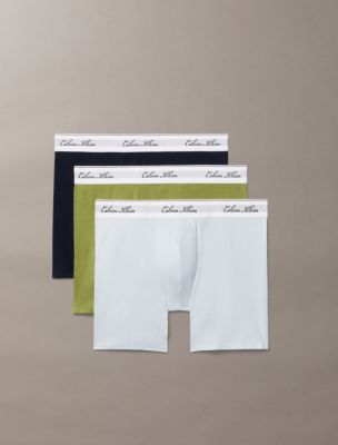 Icon Cotton Stretch Script 3-Pack Boxer Brief, Dark Sapphire/Iguana/Plein Air