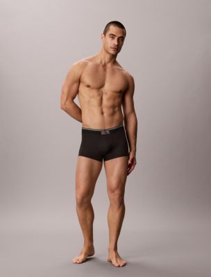 Бельё Monogram для мужчин, микрофибра, в рубчик, стрейч — Calvin Klein, цвет: Чёрный — фото 2