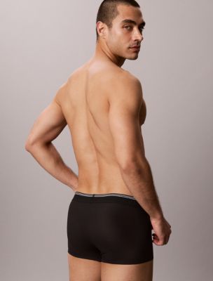 Бельё Monogram для мужчин, микрофибра, в рубчик, стрейч — Calvin Klein, цвет: Чёрный — фото 4