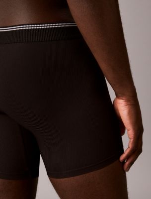 Трусы-боксеры Monogram для мужчин, микрофибра, в рубчик — Calvin Klein, цвет: Чёрный — фото 6