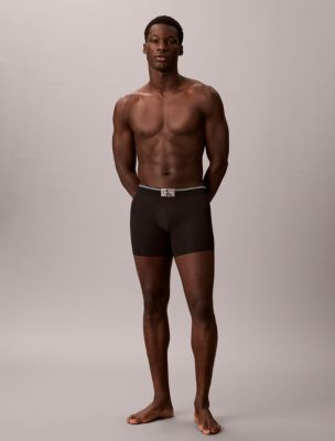 Graphic Monogram Microfiber Stretch Rib Boxer Brief, Black