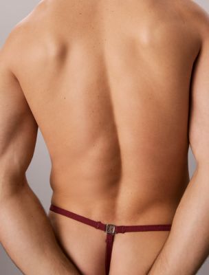 Мужские трусы-стринги Calvin Klein Sculpt из кружева на завязках, цвет: Красный — фото 5