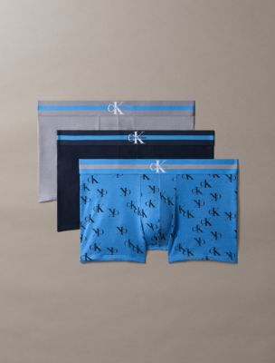 Graphic Monogram Cotton Stretch 3-Pack Trunk, Quicksilver Multi