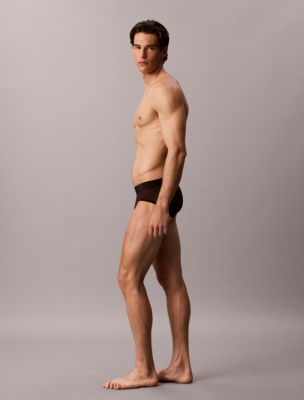 Трусы-брифы CK Black Hip для мужчин, сетка — Calvin Klein, цвет: Чёрный — фото 4