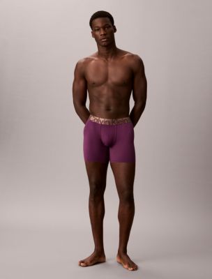 Brushed Microfiber Stretch Bronze Boxer Brief, Dark Purple
