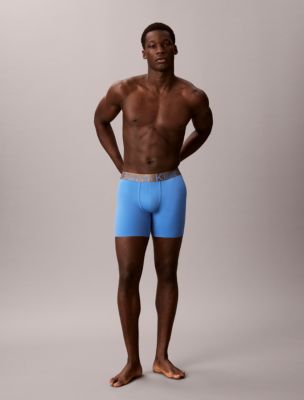Brushed Microfiber Stretch Bronze Boxer Brief, Poseidon Blue