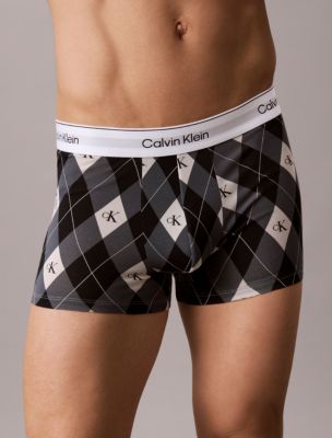 Бельё Icon Edition для мужчин, хлопок, стрейч — Calvin Klein, цвет: С ромбами чёрный — фото 3