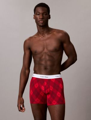 Icon Cotton Stretch Limited Edition Boxer Brief, Argyle 25 Established Red