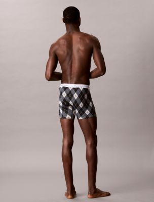 Трусы-боксеры Icon Edition для мужчин, хлопок, стрейч — Calvin Klein, цвет: С ромбами чёрный — фото 6