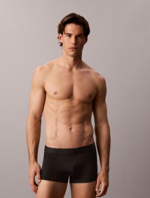 CK Black Microfiber Stretch Low Rise Trunk, Black