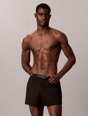 Трусы-боксеры Icon Slim для мужчин, хлопок, 3 шт. — Calvin Klein, цвет: Чёрный / Ягодный — фото 2