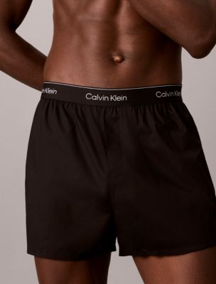 Трусы-боксеры Icon Slim для мужчин, хлопок, 3 шт. — Calvin Klein, цвет: Чёрный / Ягодный — фото 3