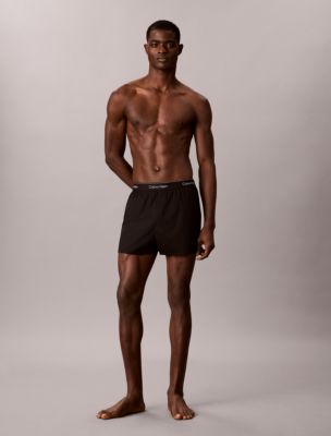Трусы-боксеры Icon Slim для мужчин, хлопок, 3 шт. — Calvin Klein, цвет: Чёрный / Ягодный — фото 4