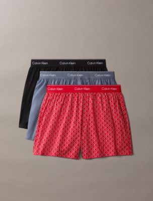Трусы-боксеры Icon Slim для мужчин, хлопок, 3 шт. — Calvin Klein, цвет: Чёрный / Ягодный — фото 1