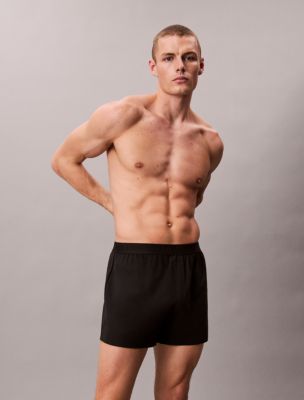 CK Black Lounge Slim Knit Boxer, Black