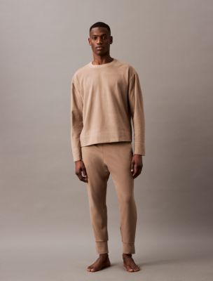 Plush Fleece Joggers, Brown Heather