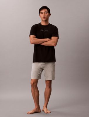 Мужская футболка Calvin Klein Logo Sleep T-Shirt, цвет: Чёрный — фото 2