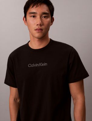 Мужская футболка Calvin Klein Logo Sleep T-Shirt, цвет: Чёрный — фото 3