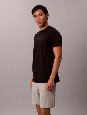 Мужская футболка Calvin Klein Logo Sleep T-Shirt, цвет: Чёрный — фото 4