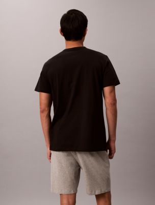 Мужская футболка Calvin Klein Logo Sleep T-Shirt, цвет: Чёрный — фото 5