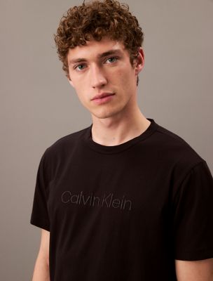 T-shirt de nuit à logo Calvin Klein, noir