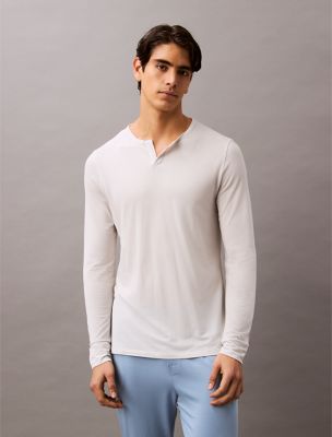 Ultra Soft Modal Pique Henley Sleep Tee, Ash