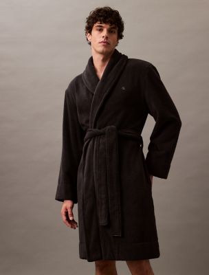 Cotton Terry Robe, Black