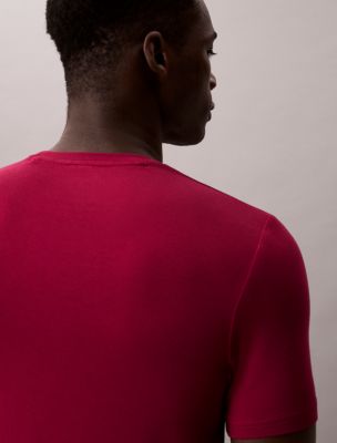 Мужская футболка Calvin Klein Ultra Soft Modal Crewneck Sleep T-Shirt, цвет: Свекольный красный — фото 5