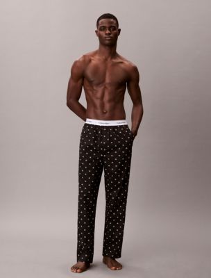 Cotton Poplin Sleep Pants, 17496 Diamond Logo Black