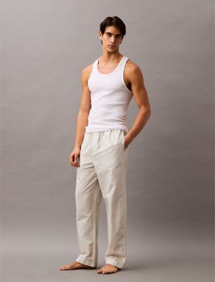 Cotton Poplin Sleep Pants, Steady Stripe Pelican
