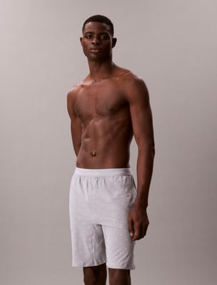 Icon Cotton Stretch Sleep Shorts, Diamond Logo Misty Grey