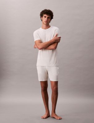Short de pyjama en piqué de modal, craie