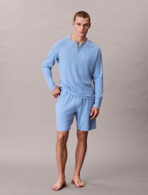 Waffle Knit Sleep Short, Gulf Blue 