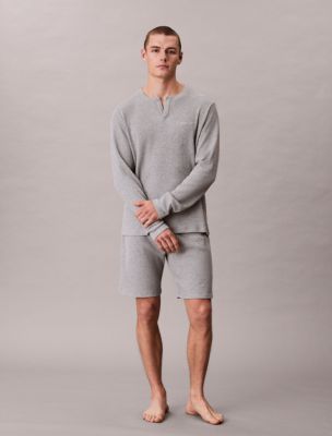Waffle Knit Sleep Short, Grey Heather