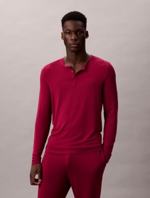 Ultra Soft Modal Henley Sleep Top, Beet Red