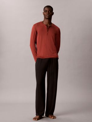Мужской топ для сна Calvin Klein Ultra Soft из модала с планкой хенли, цвет: Spiced Apple — фото 3