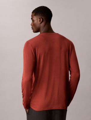 Мужской топ для сна Calvin Klein Ultra Soft из модала с планкой хенли, цвет: Spiced Apple — фото 4